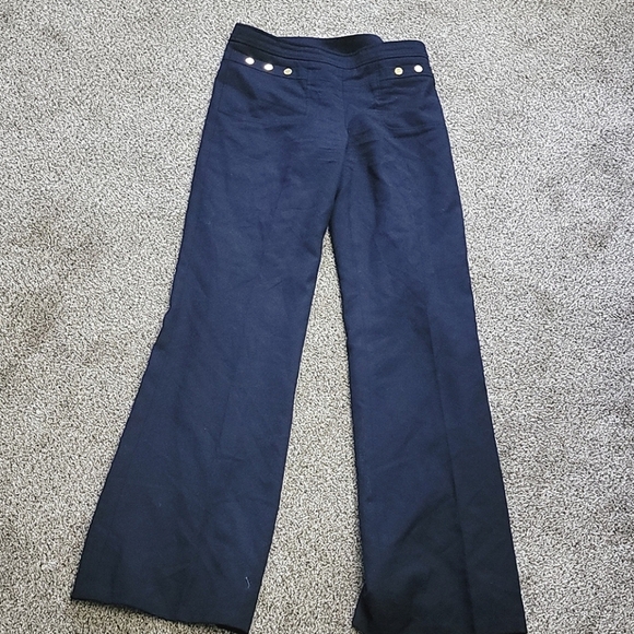 Tory Burch dark navy blue wool wife leg pants 6